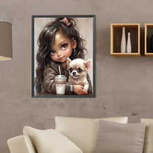 Load image into Gallery viewer, Girl And Puppy 30*40CM(Canvas) Full Round Drill Diamond Painting
