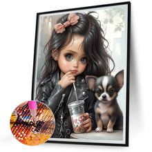 Load image into Gallery viewer, Girl And Chihuahua 30*40CM(Canvas) Full Round Drill Diamond Painting
