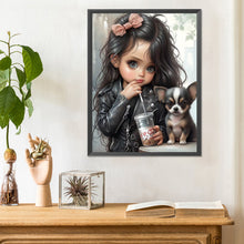 Load image into Gallery viewer, Girl And Chihuahua 30*40CM(Canvas) Full Round Drill Diamond Painting
