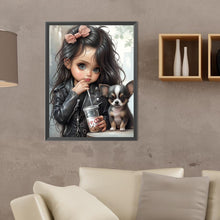 Load image into Gallery viewer, Girl And Chihuahua 30*40CM(Canvas) Full Round Drill Diamond Painting
