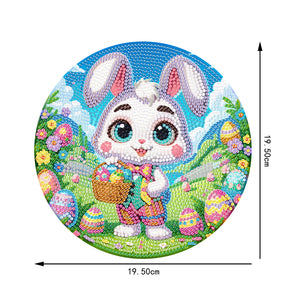 Handmade Cute Easter Rabbit Diamond Painting Hanging Pendant for Home Wall Decor