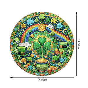 St Patrick Lucky Clover 5D DIY Diamond Painting Dots Pendant for Home Wall Decor