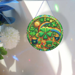 St Patrick Lucky Clover 5D DIY Diamond Painting Dots Pendant for Home Wall Decor