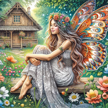 Load image into Gallery viewer, Garden Butterfly Fairy 30*30CM(Canvas) Full Round Drill Diamond Painting
