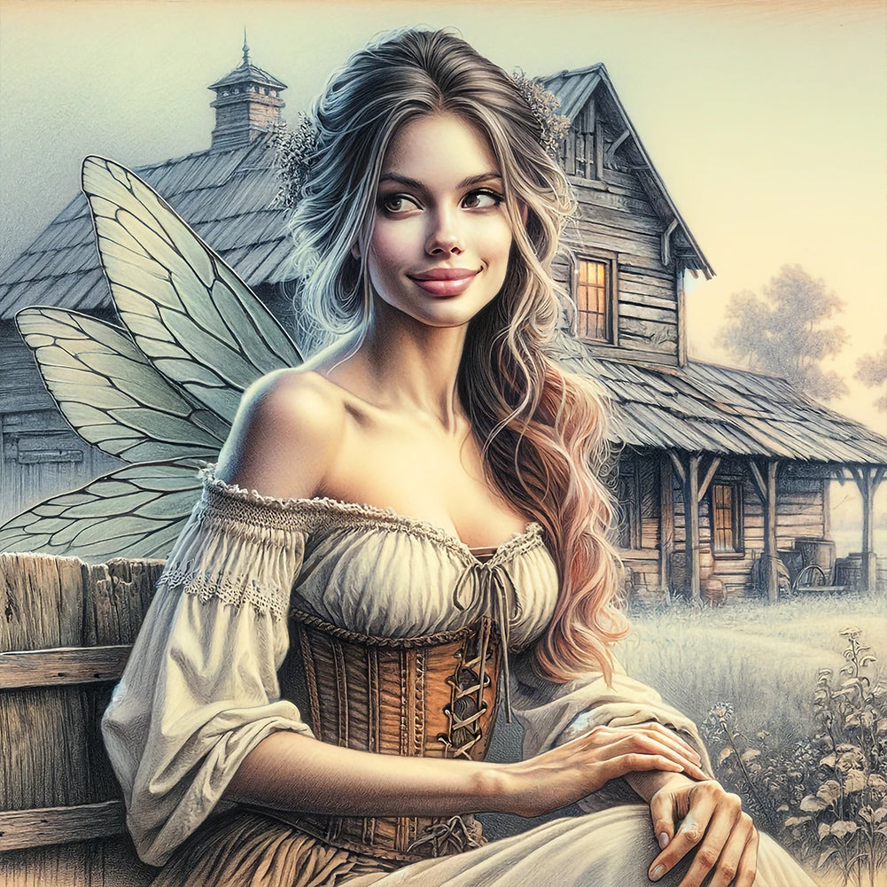 Garden Butterfly Fairy 30*30CM(Canvas) Full Round Drill Diamond Painting