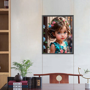 Garland Girl 40*50CM(Canvas) Full Round Drill Diamond Painting