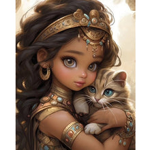 Load image into Gallery viewer, Girl And Kitten 40*50CM(Canvas) Full Round Drill Diamond Painting
