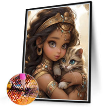 Load image into Gallery viewer, Girl And Kitten 40*50CM(Canvas) Full Round Drill Diamond Painting
