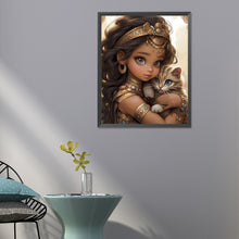 Load image into Gallery viewer, Girl And Kitten 40*50CM(Canvas) Full Round Drill Diamond Painting
