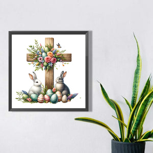 Easter Cross 40*40CM(Picture) Full Square Drill Diamond Painting