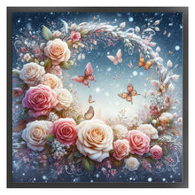 Load image into Gallery viewer, Rose Butterfly - 40*40CM 18CT Stamped Cross Stitch
