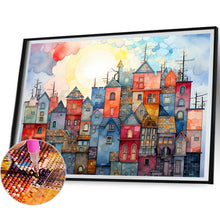 Load image into Gallery viewer, Colorful Lattice House 40*30CM(Picture) Full Square Drill Diamond Painting
