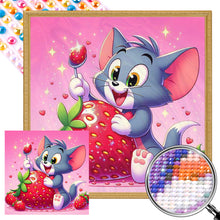 Load image into Gallery viewer, Strawberry Cat 30*30CM(Picture) Full AB Round Drill Diamond Painting
