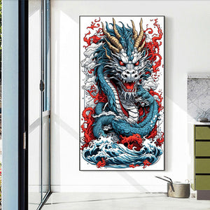 Hovering Dragon 40X75CM(Canvas) Full Round Drill Diamond Painting