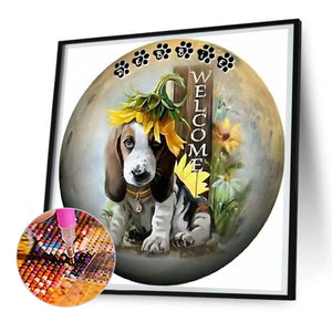 Sunflower Puppy 30*30CM(Canvas) Full Round Drill Diamond Painting
