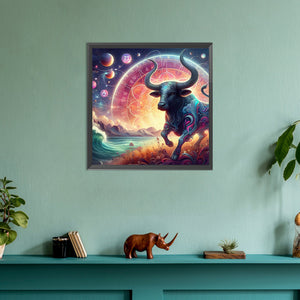 Twelve Zodiac Signs-Taurus 30*30CM(Canvas) Full Round Drill Diamond Painting