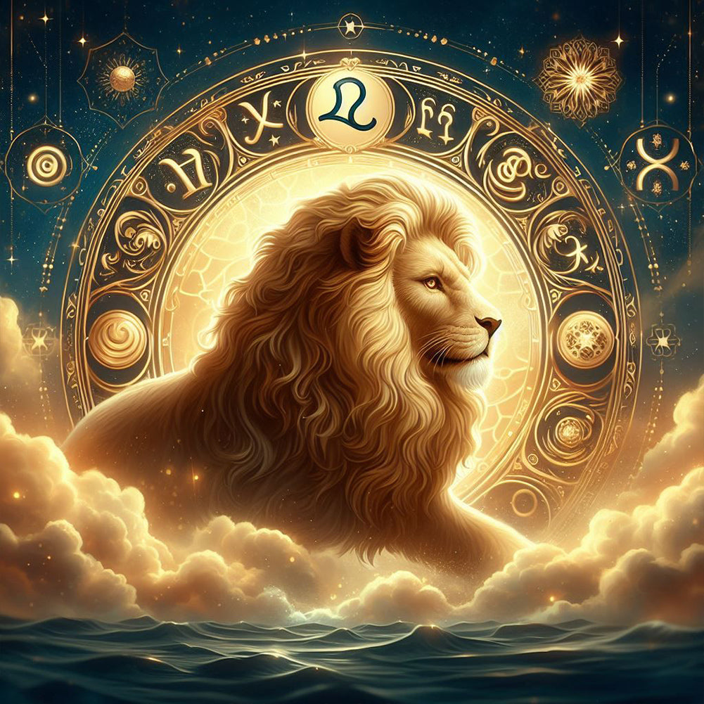 Twelve Zodiac Signs-Leo 30*30CM(Canvas) Full Round Drill Diamond Painting