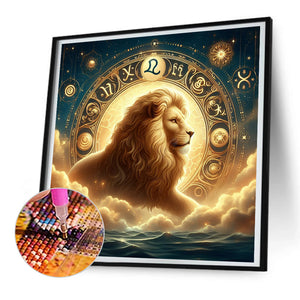 Twelve Zodiac Signs-Leo 30*30CM(Canvas) Full Round Drill Diamond Painting