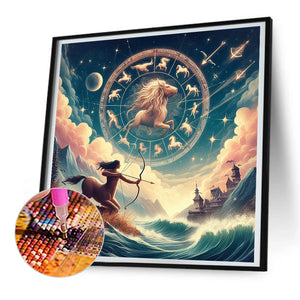 Twelve Zodiac Signs-Sagittarius 30*30CM(Canvas) Full Round Drill Diamond Painting