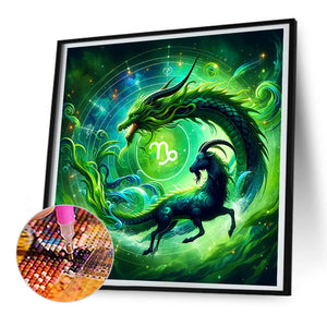 Twelve Zodiac Signs - Capricorn 30*30CM(Canvas) Full Round Drill Diamond Painting