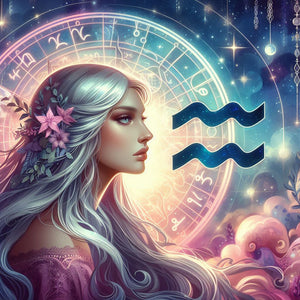 Twelve Zodiac Signs-Aquarius 30*30CM(Canvas) Full Round Drill Diamond Painting