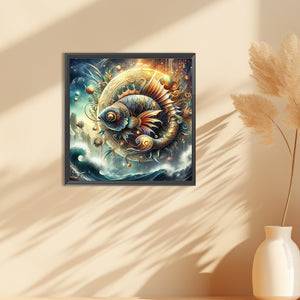 Twelve Zodiac Signs-Pisces 30*30CM(Canvas) Full Round Drill Diamond Painting