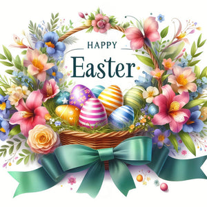 Happy Easter 30*30CM(Canvas) Full Round Drill Diamond Painting