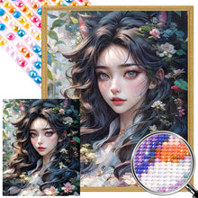 Load image into Gallery viewer, Flower And Girl 40*50CM(Picture) Full AB Round Drill Diamond Painting
