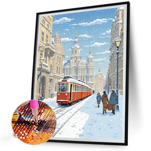 Snow Country Scenery 40*50CM(Picture) Full AB Round Drill Diamond Painting