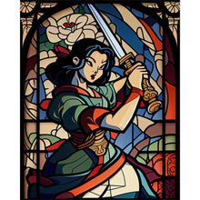 Load image into Gallery viewer, Glass Painting - Of Girl With Sword 40*50CM(Picture) Full AB Round Drill Diamond Painting
