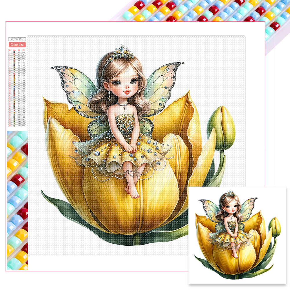 Flower Fairy 30*30CM(Picture) Full Square Drill Diamond Painting