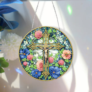 Sun Catcher 5D Animal Cross Diamond Painting Dots Pendant Art for Wall Decor