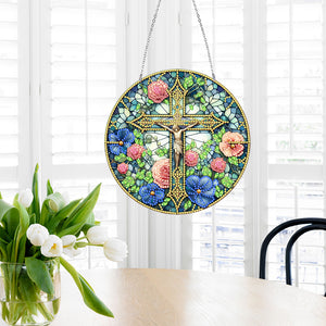 Sun Catcher 5D Animal Cross Diamond Painting Dots Pendant Art for Wall Decor