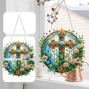 Sun Catcher 5D Animal Cross Diamond Painting Dots Pendant Art for Wall Decor