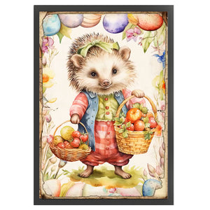 Retro Poster-Easter Egg Hedgehog - 40*60CM 11CT Stamped Cross Stitch