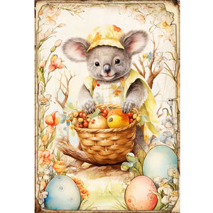 Retro Poster-Easter Egg Koala - 40*60CM 11CT Stamped Cross Stitch