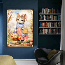 Load image into Gallery viewer, Retro Poster-Easter Egg Cat - 40*60CM 11CT Stamped Cross Stitch
