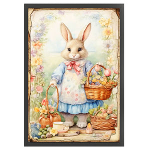 Retro Poster-Easter Egg Bunny - 40*60CM 11CT Stamped Cross Stitch