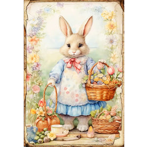 Retro Poster-Easter Egg Bunny - 40*60CM 11CT Stamped Cross Stitch