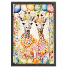 Load image into Gallery viewer, Retro Poster-Easter Egg Giraffe - 40*60CM 11CT Stamped Cross Stitch
