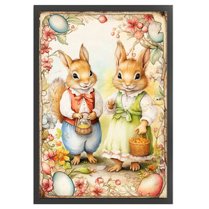 Retro Poster - Easter Egg Squirrel - 40*60CM 11CT Stamped Cross Stitch