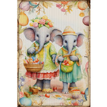 Load image into Gallery viewer, Retro Poster-Easter Egg Elephant - 40*60CM 11CT Stamped Cross Stitch
