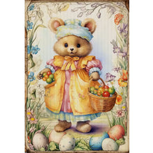 Load image into Gallery viewer, Retro Poster-Easter Egg Brown Bear - 40*60CM 11CT Stamped Cross Stitch
