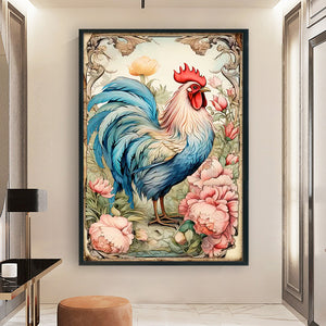 Retro Poster - Rooster - 40*60CM 11CT Stamped Cross Stitch