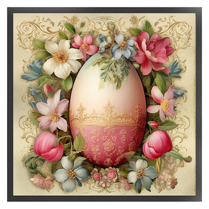 Easter Flowers And Eggs - 45*45CM 11CT Stamped Cross Stitch