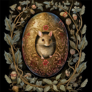 Easter Mouse - 45*45CM 11CT Stamped Cross Stitch