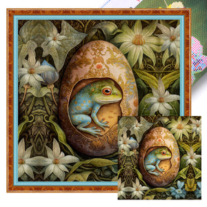 Easter Frog - 45*45CM 11CT Stamped Cross Stitch