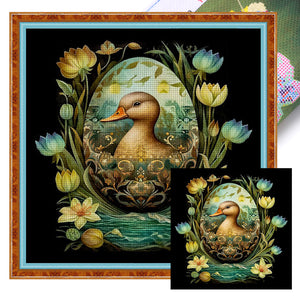 Easter Duck - 45*45CM 11CT Stamped Cross Stitch