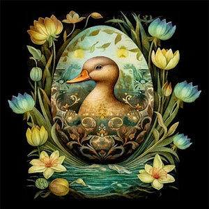 Easter Duck - 45*45CM 11CT Stamped Cross Stitch