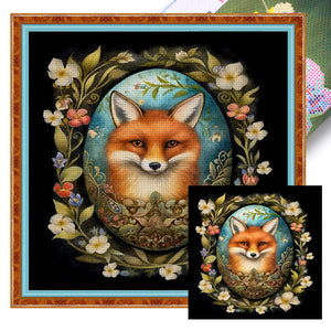 Easter Fox - 45*45CM 11CT Stamped Cross Stitch
